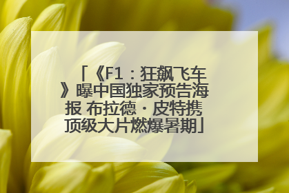 《F1：狂飙飞车》曝中国独家预告海报 布拉德・皮特携顶级大片燃爆暑期