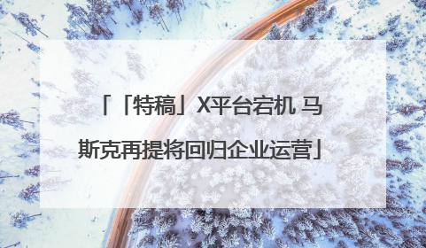 「特稿」X平台宕机 马斯克再提将回归企业运营