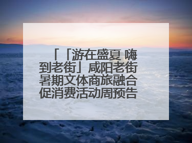 「游在盛夏 嗨到老街」咸阳老街暑期文体商旅融合促消费活动周预告来了！