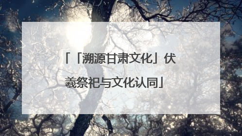 「溯源甘肃文化」伏羲祭祀与文化认同