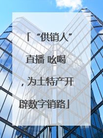 “供销人” 直播 吆喝，为土特产开辟数字销路