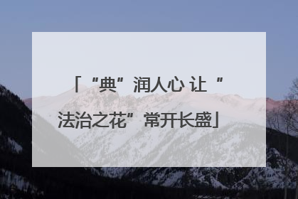 “典”润人心 让“法治之花”常开长盛