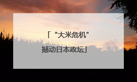 “大米危机”撼动日本政坛