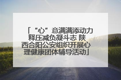 “心”意满满添动力 释压减负凝斗志 陕西合阳公安组织开展心理健康团体辅导活动