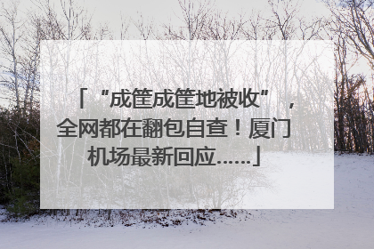 “成筐成筐地被收”，全网都在翻包自查！厦门机场最新回应……