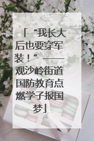 “我长大后也要穿军装！”——观沙岭街道国防教育点燃学子报国梦