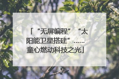“无屏编程”“太阳能卫星搭建”……童心燃动科技之光