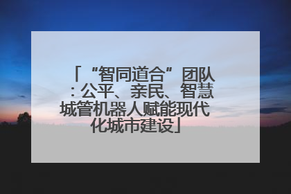 “智同道合”团队：公平、亲民、智慧城管机器人赋能现代化城市建设