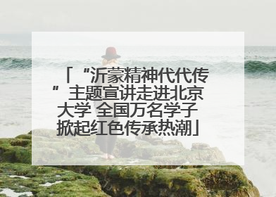 “沂蒙精神代代传”主题宣讲走进北京大学 全国万名学子掀起红色传承热潮
