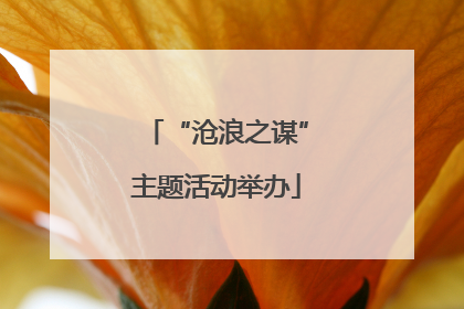 “沧浪之谋”主题活动举办