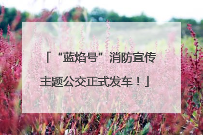 “蓝焰号”消防宣传主题公交正式发车！