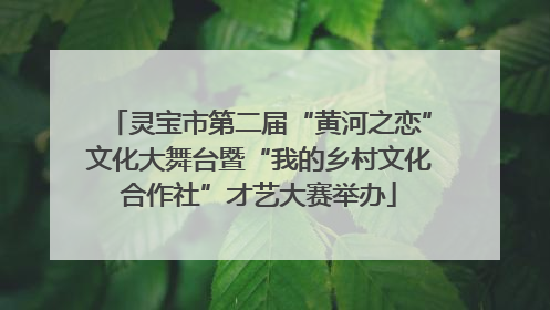 灵宝市第二届“黄河之恋”文化大舞台暨“我的乡村文化合作社”才艺大赛举办