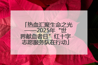 热血汇聚生命之光——2025年“世界献血者日”红十字志愿服务队在行动