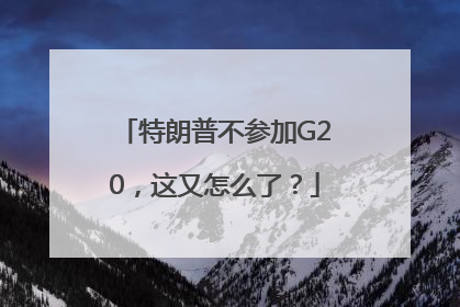 特朗普不参加G20，这又怎么了？