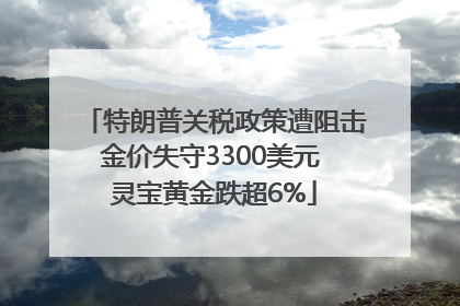 特朗普关税政策遭阻击金价失守3300美元 灵宝黄金跌超6%