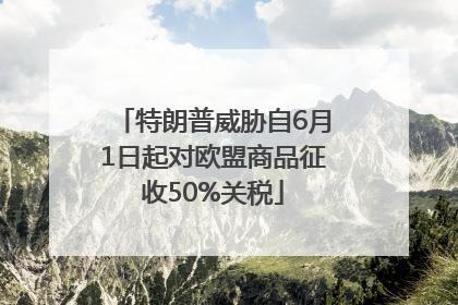 特朗普威胁自6月1日起对欧盟商品征收50%关税