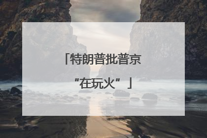 特朗普批普京“在玩火”
