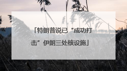 特朗普说已“成功打击”伊朗三处核设施