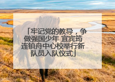 牢记党的教导，争做强国少年 宜宾筠连镇舟中心校举行新队员入队仪式