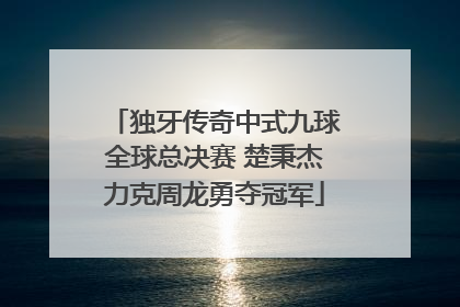 独牙传奇中式九球全球总决赛 楚秉杰力克周龙勇夺冠军