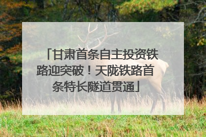 甘肃首条自主投资铁路迎突破！天陇铁路首条特长隧道贯通