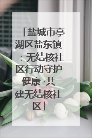 盐城市亭湖区盐东镇：无结核社区行动守护健康 ·共建无结核社区