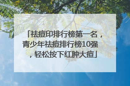 祛痘印排行榜第一名，青少年祛痘排行榜10强，轻松按下红肿大痘