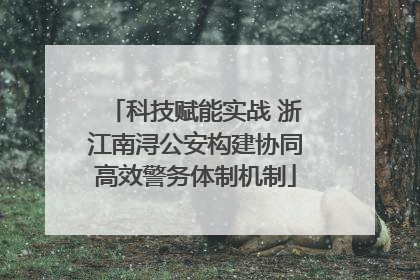 科技赋能实战 浙江南浔公安构建协同高效警务体制机制