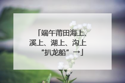 端午莆田海上、溪上、湖上、沟上“扒龙船”→