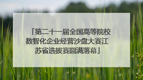 第二十一届全国高等院校数智化企业经营沙盘大赛江苏省选拔赛圆满落幕