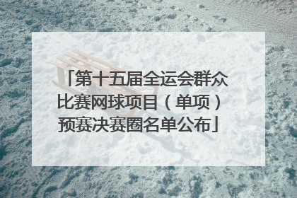 第十五届全运会群众比赛网球项目（单项）预赛决赛圈名单公布