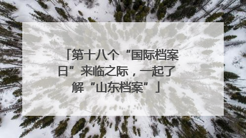 第十八个“国际档案日”来临之际，一起了解“山东档案”