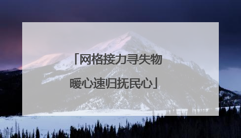 网格接力寻失物 暖心速归抚民心