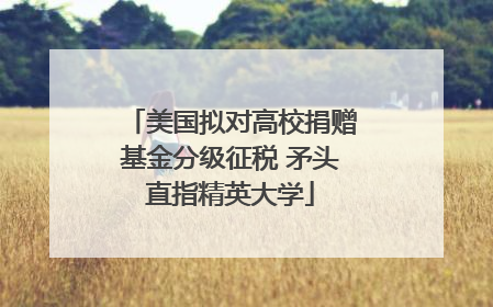 美国拟对高校捐赠基金分级征税 矛头直指精英大学