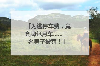 为逃停车费，竟套牌包月车……三名男子被罚！