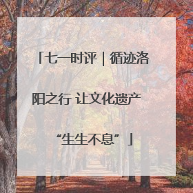 七一时评｜循迹洛阳之行 让文化遗产“生生不息”