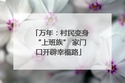 万年：村民变身“上班族” 家门口开辟幸福路
