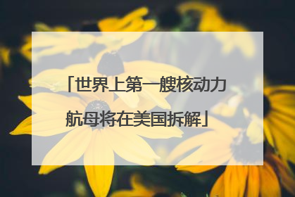 世界上第一艘核动力航母将在美国拆解