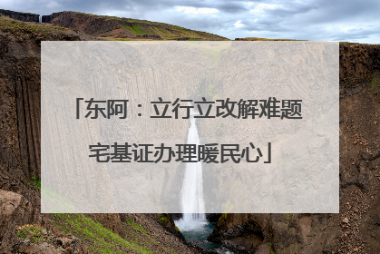 东阿：立行立改解难题 宅基证办理暖民心