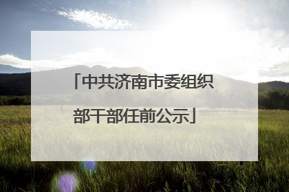 中共济南市委组织部干部任前公示