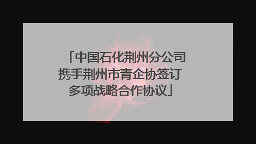 中国石化荆州分公司携手荆州市青企协签订多项战略合作协议