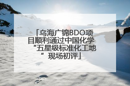 乌海广锦BDO项目顺利通过中国化学“五星级标准化工地”现场初评
