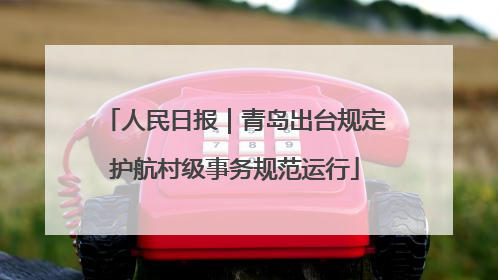 人民日报｜青岛出台规定护航村级事务规范运行