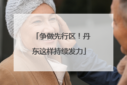 争做先行区！丹东这样持续发力