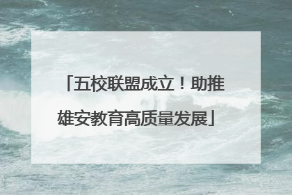 五校联盟成立！助推雄安教育高质量发展