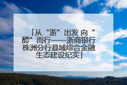 从“浙”出发 向“醴”而行——浙商银行株洲分行县域综合金融生态建设纪实