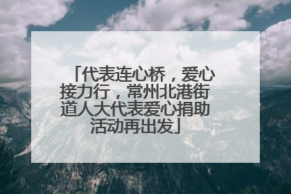 代表连心桥，爱心接力行，常州北港街道人大代表爱心捐助活动再出发