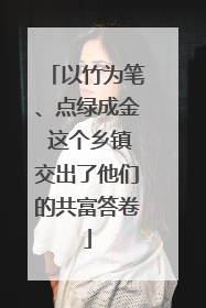以竹为笔、点绿成金 这个乡镇交出了他们的共富答卷