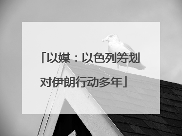 以媒：以色列筹划对伊朗行动多年