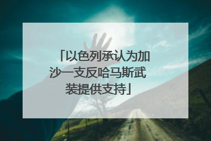 以色列承认为加沙一支反哈马斯武装提供支持